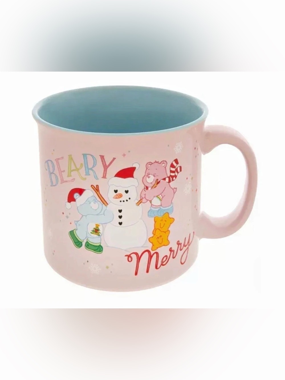 Care Bears Beary Merry Care Bears Ceramic Mug Ceramic Mug Pink & Blue Holiday